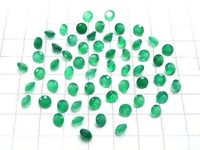 Hochwertiger grüner Onyx AAA unbohrter runder facettierter 5x5mm 10 Stück 4,79 $!