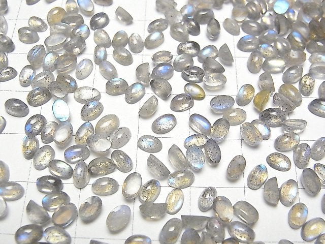 Hochwertiger Labradorit AAA- Oval Cabochon 5x3mm 10 Stück