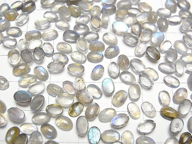 Hochwertiger Labradorit AAA- Oval Cabochon 6x4mm 10 Stück
