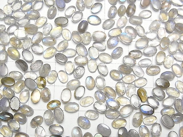 Hochwertiger Labradorit AAA- Oval Cabochon 6x4mm 10 Stück