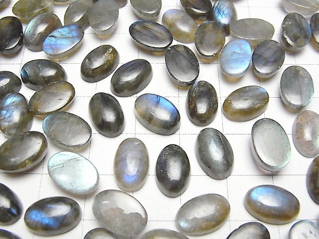 Hochwertiger Labradorit AAA- Oval Cabochon 12x8mm 5 Stück 11,79 $!
