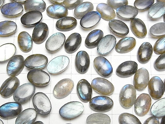 Hochwertiger Labradorit AAA- Oval Cabochon 12x8mm 5 Stück 11,79 $!