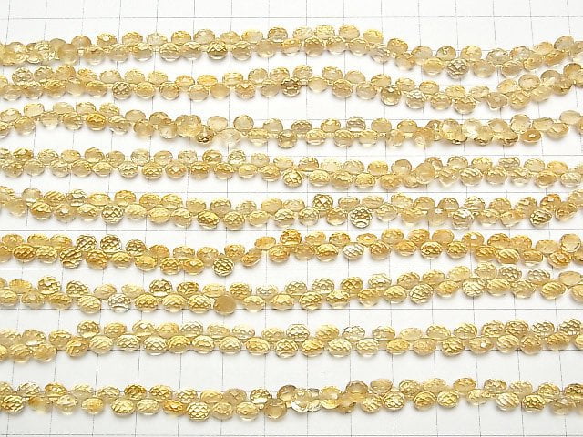 Hochwertiger Citrin AAA- Zwiebel facettiert Briolette halb oder 1strang Perlen (ca. 15,24 cm / 16 cm)
