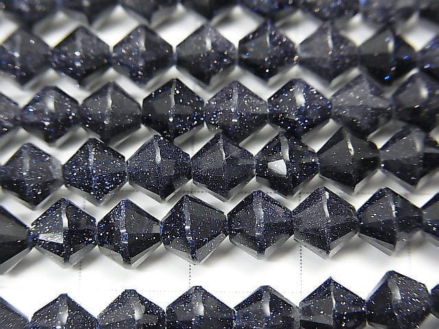 High Quality! 1strand $6.79! Blue Golden Sand Stone Faceted Button Rondelle 6x6x5.5mm 1strand beads (aprx.15inch/38cm)
