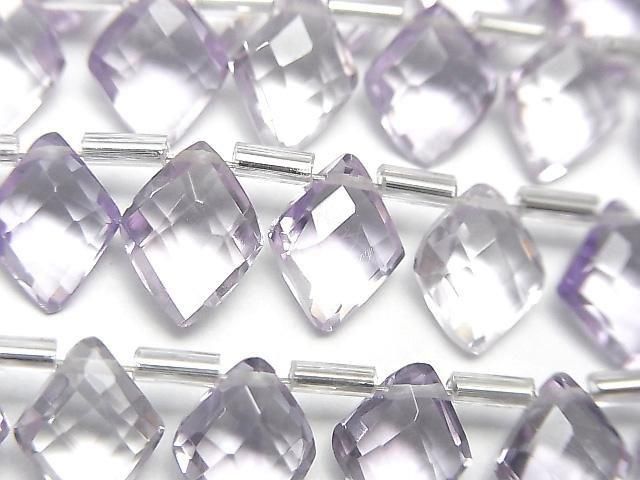 Hochwertiger Rosa Amethyst AAA Diamantform 10x8mm Halb oder 1 Strang (18 Stück)