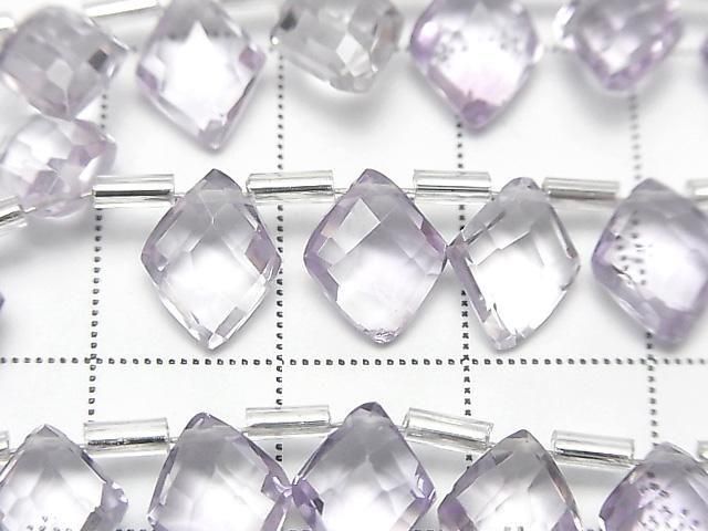 Hochwertiger Rosa Amethyst AAA Diamantform 10x8mm Halb oder 1 Strang (18 Stück)