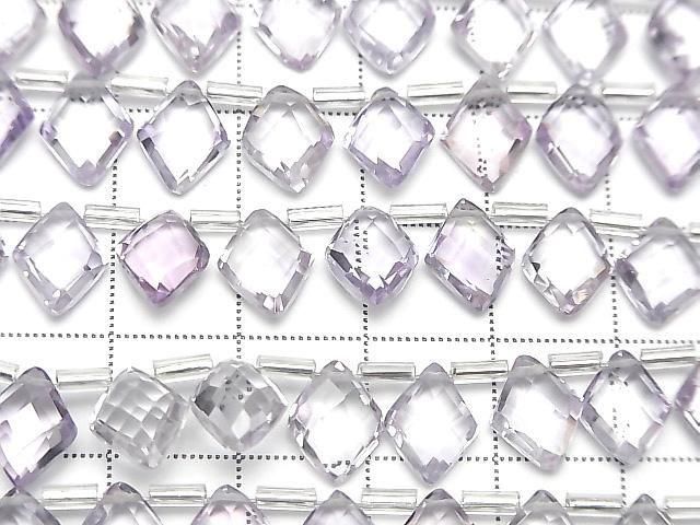 Hochwertiger Rosa Amethyst AAA Diamantform 10x8mm Halb oder 1 Strang (18 Stück)