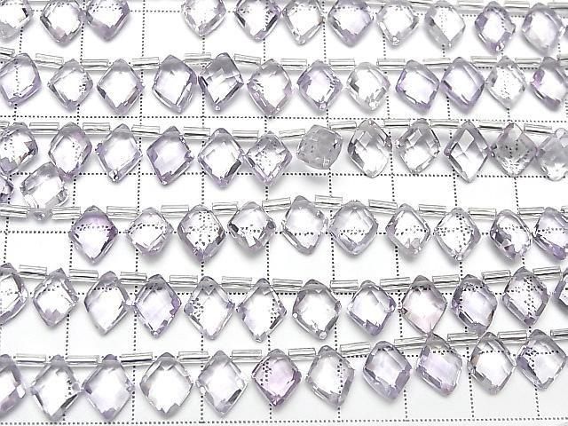 Hochwertiger Rosa Amethyst AAA Diamantform 10x8mm Halb oder 1 Strang (18 Stück)