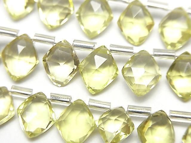 Hochwertiger Zitronenquarz AAA Diamantform 10x8mm halb oder 1strang Perlen (18 Stück)