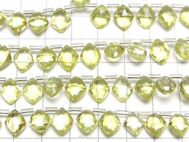 Hochwertiger Zitronenquarz AAA Diamantform 10x8mm halb oder 1strang Perlen (18 Stück)
