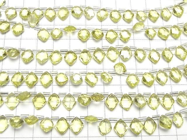 Hochwertiger Zitronenquarz AAA Diamantform 10x8mm halb oder 1strang Perlen (18 Stück)