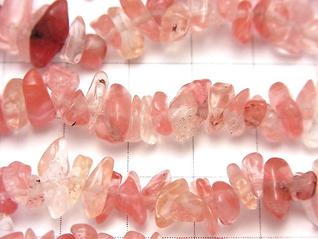 Cherry Quartz Glass Chips (Small Nugget ) 1strand beads (aprx.32inch/80cm)