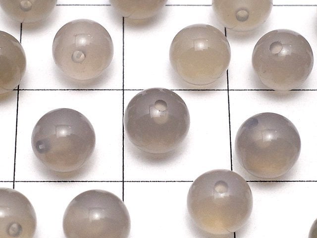 Grau Onyx AAA Halbgebohrtes Loch Rund 6mm 10 Stück 2,39 $!