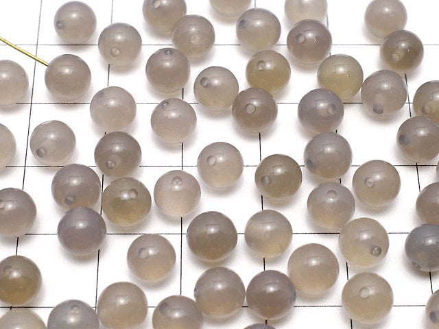 Grau Onyx AAA Halbgebohrtes Loch Rund 6mm 10 Stück 2,39 $!