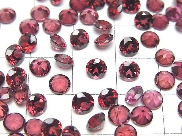 Hohe Qualität Rhodolith Granat AAA Lose Stein Rund Facettiert 5x5mm 5 Stück