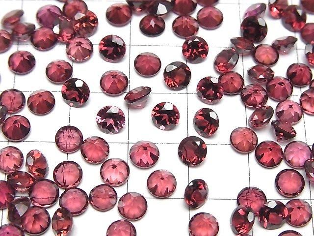Hohe Qualität Rhodolith Granat AAA Lose Stein Rund Facettiert 5x5mm 5 Stück