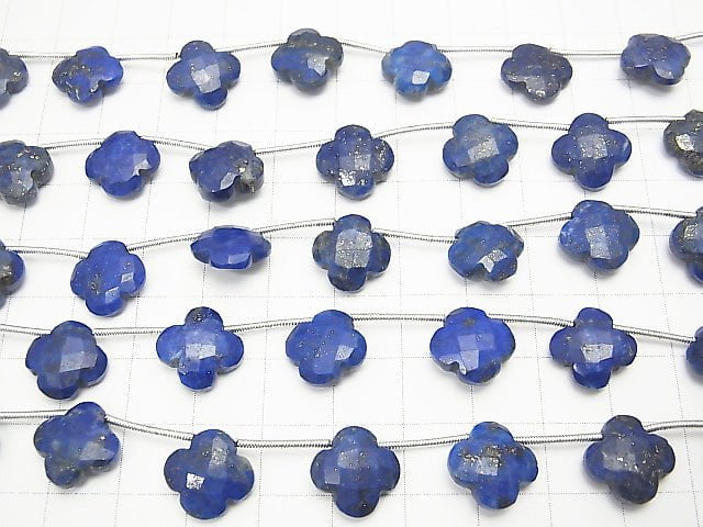 Lapislazuli AA++ Blumenmotiv 12x12x5mm 1strang Perlen (9 Stück)