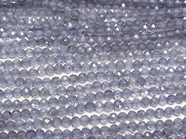 Hohe Qualität! Iolith AAA Facettiert Rund 2.5mm 1strang Perlen (ca. 13 Zoll / 32 cm)