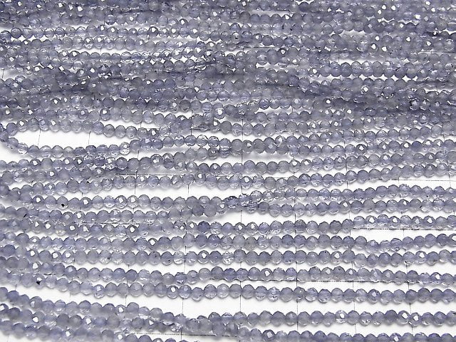 Hohe Qualität! Iolith AAA Facettiert Rund 2.5mm 1strang Perlen (ca. 13 Zoll / 32 cm)