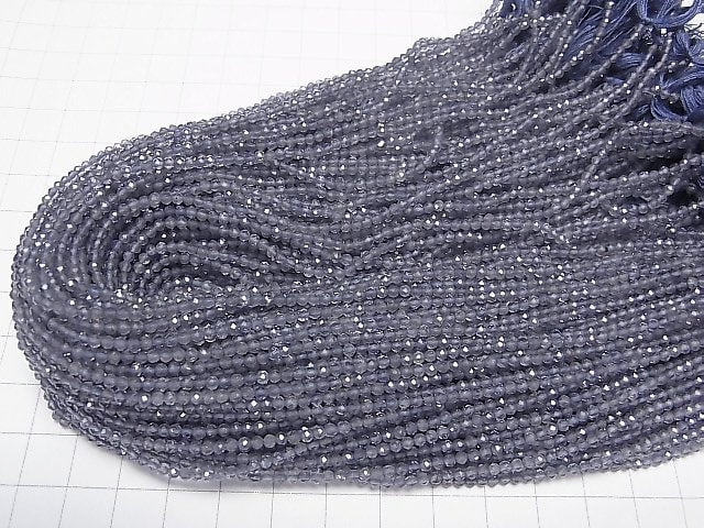 Hohe Qualität! Iolith AAA Facettiert Rund 2.5mm 1strang Perlen (ca. 13 Zoll / 32 cm)