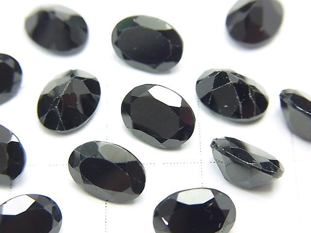Hochwertiger schwarzer Spinell AAA Ungebohrt Oval Facettiert 8x6mm 10 Stück 9,79 $!