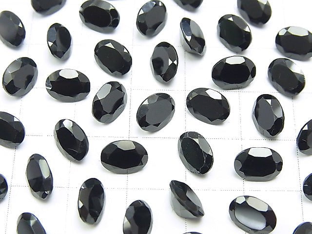 Hochwertiger schwarzer Spinell AAA Ungebohrt Oval Facettiert 8x6mm 10 Stück 9,79 $!