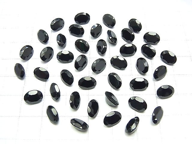 Hochwertiger schwarzer Spinell AAA Ungebohrt Oval Facettiert 8x6mm 10 Stück 9,79 $!