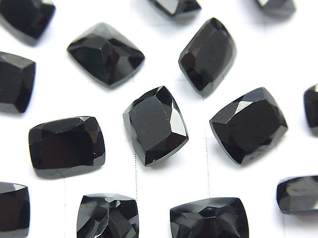 Hochwertiger schwarzer Spinell AAA Ungebohrt Rechteck Facettiert 10x8mm 4 Stück