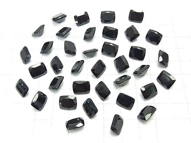 Hochwertiger schwarzer Spinell AAA Ungebohrt Rechteck Facettiert 10x8mm 4 Stück
