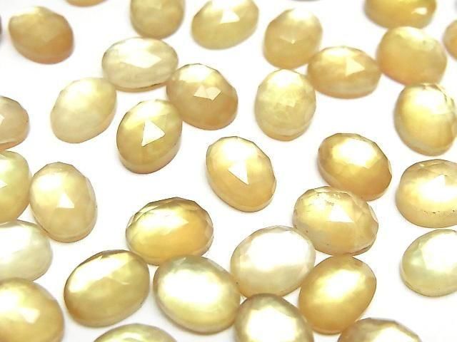 白蝶貝檸檬石英 AAA 橢圓玫瑰切割 8x6mm 5顆