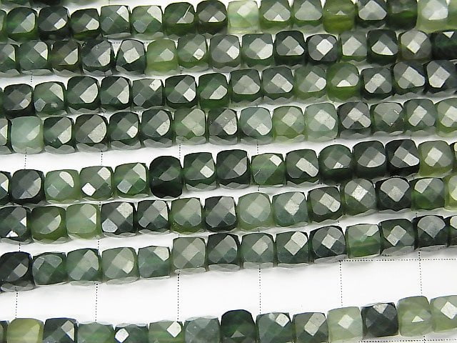 High Quality! Nephrite Jade AA++ Cube Shape 4x4x4mm 1strand beads (aprx.15inch/37cm)