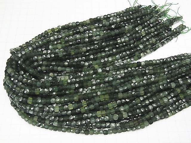 High Quality! Nephrite Jade AA++ Cube Shape 4x4x4mm 1strand beads (aprx.15inch/37cm)