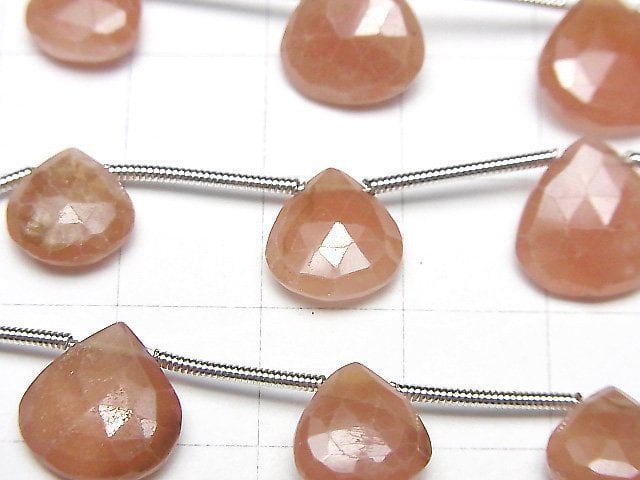 Peruanischer Rhodochrosit AA++ Kastanienfarben facettierte Briolette 1 Strang Perlen (10 Stück)