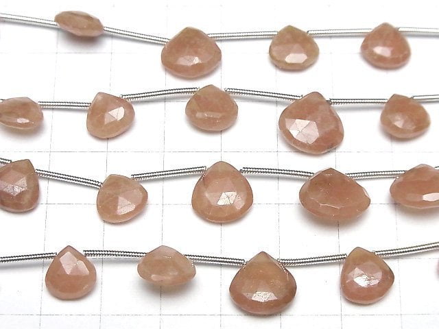 Peruanischer Rhodochrosit AA++ Kastanienfarben facettierte Briolette 1 Strang Perlen (10 Stück)
