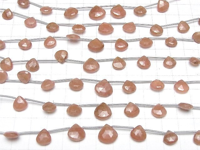 Peruanischer Rhodochrosit AA++ Kastanienfarben facettierte Briolette 1 Strang Perlen (10 Stück)