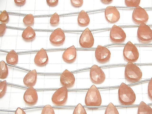 Peruanischer Rhodochrosit AA++ Birnenform facettierte Briolette 1 Strang Perlen (10 Stück)