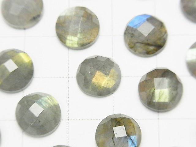 Labradorite AAA- Round Faceted Cabochon 10x10mm 2pcs $9.79!