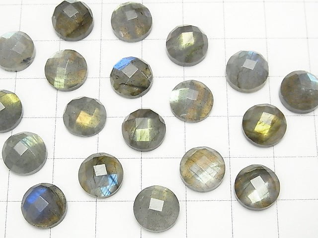 Labradorite AAA- Round Faceted Cabochon 10x10mm 2pcs $9.79!