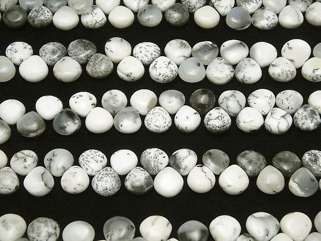 Dendrite Opal Chestnut (Smooth) half or 1strand beads (aprx.7inch/18cm)