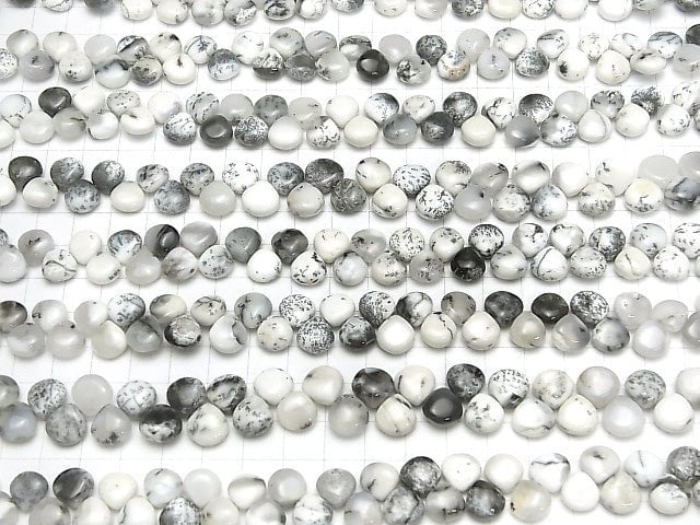Dendrite Opal Chestnut (Smooth) half or 1strand beads (aprx.7inch/18cm)