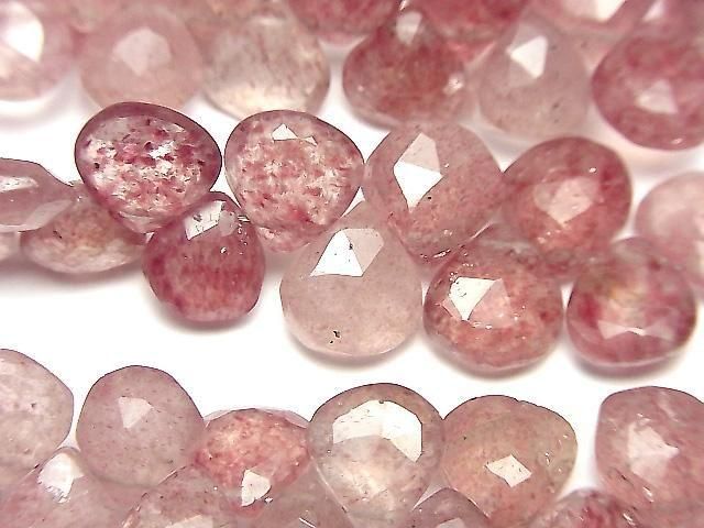 Rosa Epidot AA++ Kastanie Facettiert Briolette halb oder 1 Strang (50Stück)