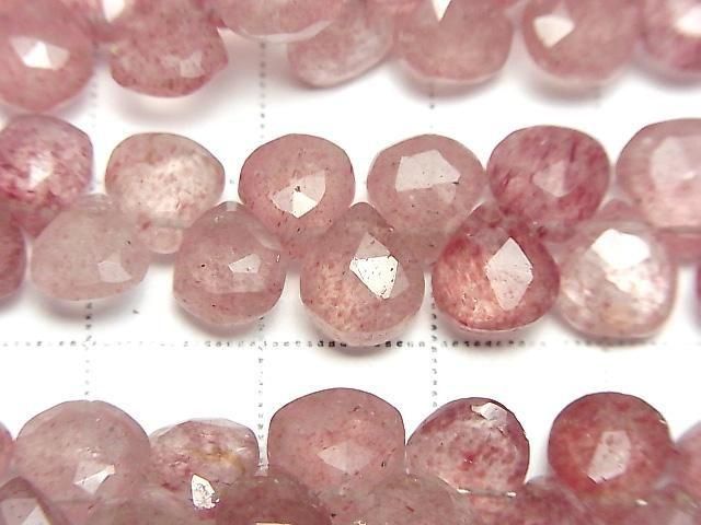 Rosa Epidot AA++ Kastanie Facettiert Briolette halb oder 1 Strang (50Stück)