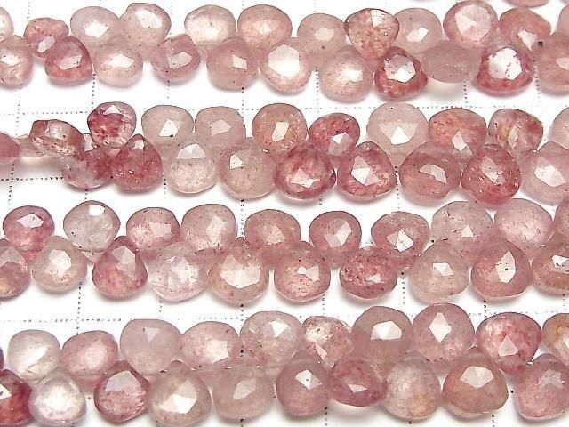 Rosa Epidot AA++ Kastanie Facettiert Briolette halb oder 1 Strang (50Stück)