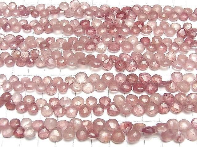 Rosa Epidot AA++ Kastanie Facettiert Briolette halb oder 1 Strang (50Stück)