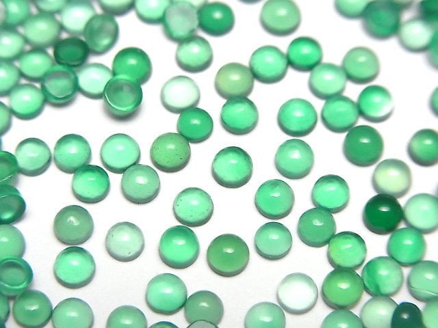 Grüner Onyx AAA Rund Cabochon 3x3mm 10 Stück
