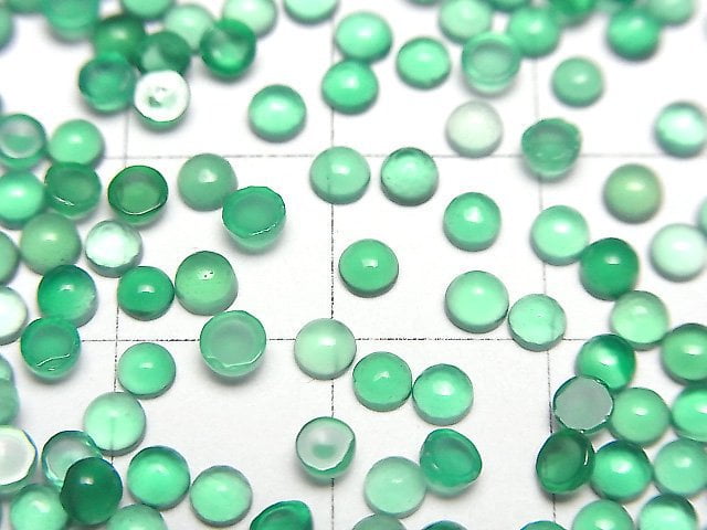 Grüner Onyx AAA Rund Cabochon 3x3mm 10 Stück