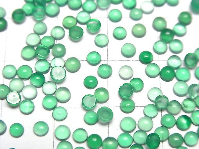 Grüner Onyx AAA Rund Cabochon 3x3mm 10 Stück