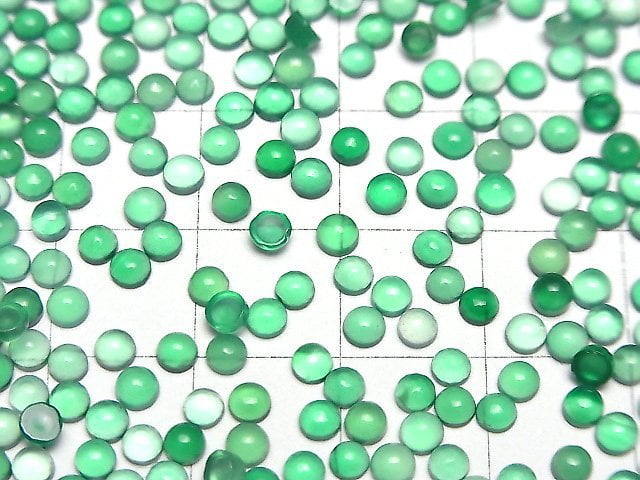 Grüner Onyx AAA Rund Cabochon 3x3mm 10 Stück