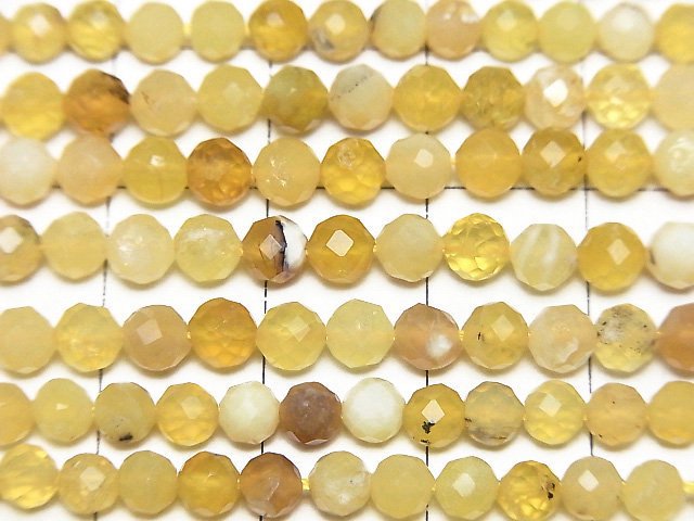Hohe Qualität! Gelber Opal AA++ Facettiert Rund 4mm 1 Strang Perlen (ca. 15 Zoll / 37 cm)