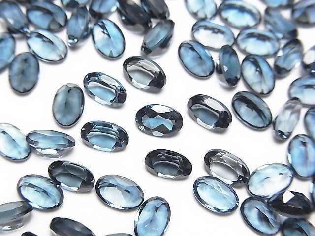 Hochwertiger London Blue Topas AAA Lose Stein Oval Facettiert 6x4mm 3 Stück